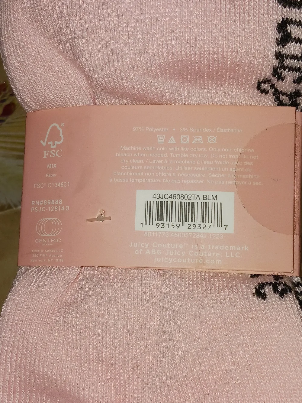 Juicy Couture Black & Pink Quarter Socks with Stripes & Logo Set of 8 Pairs